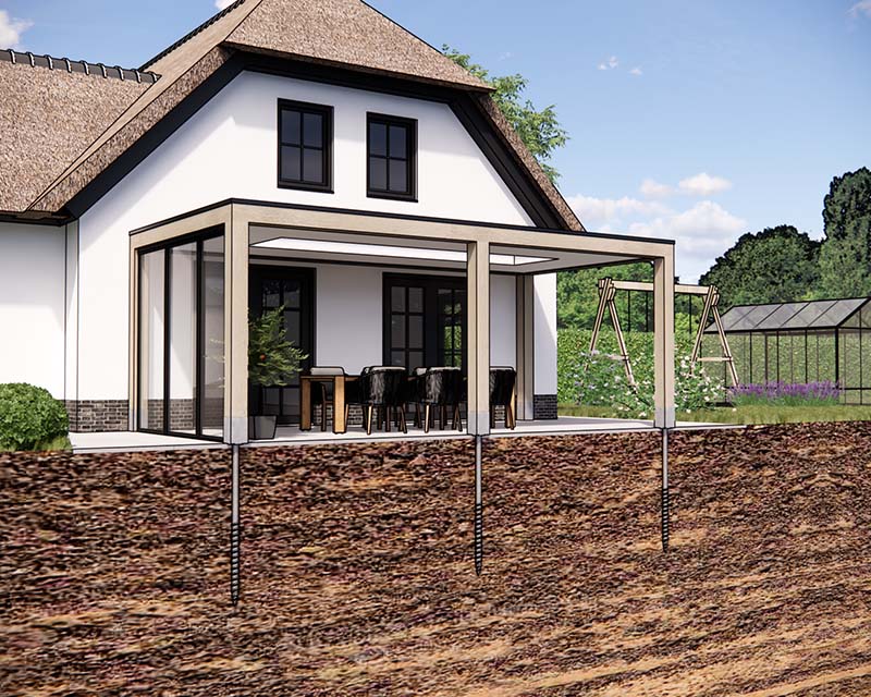 Van Aken Schroeffunderingen - stevige fundering veranda en serre of terrasoverkapping