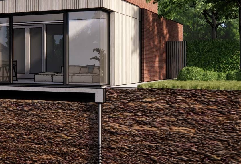 Fundering erker aan de woning door Van Aken Schroeffunderingen