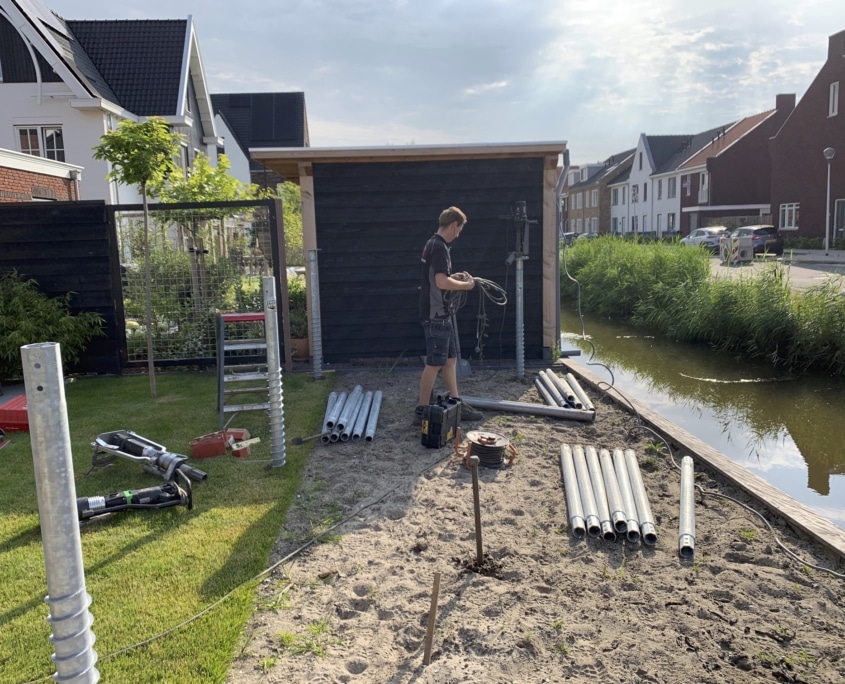 Fundering voor zeecontainer