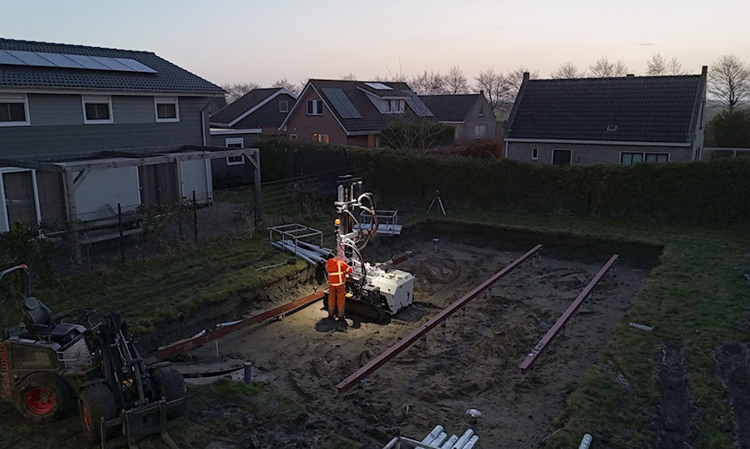 fundatie zonder geluidsoverlast met grondschroeven