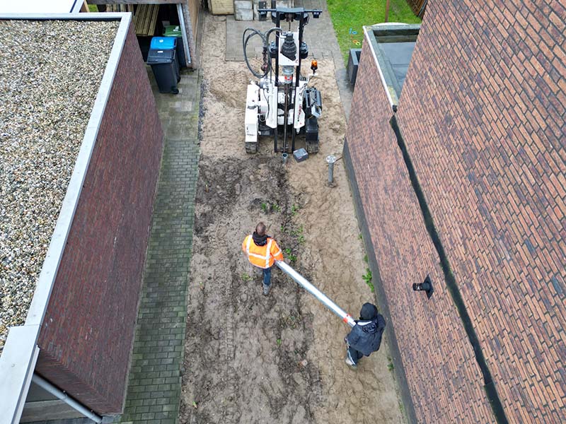 pergola verankeren op lastig bereikbare plek