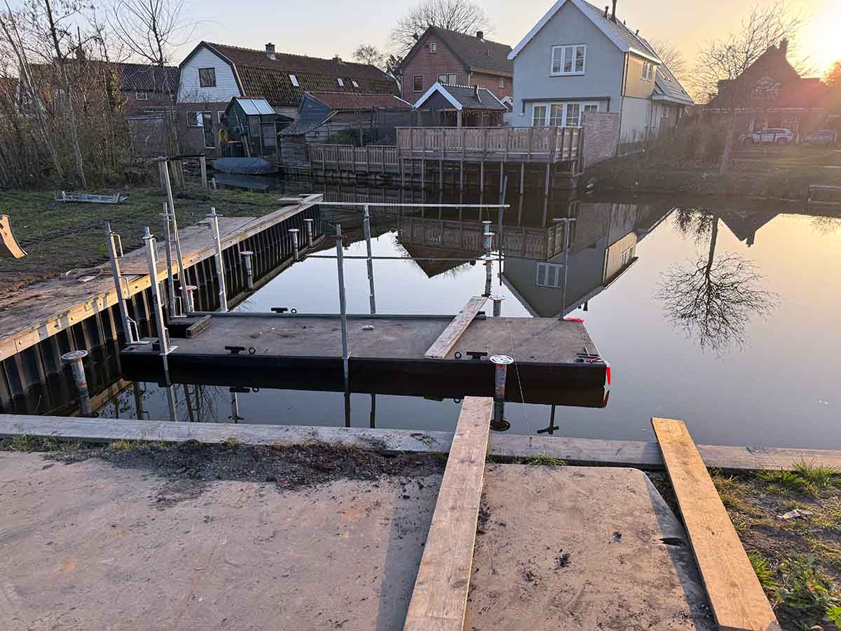 fundering voor boothuis in oudkarspel