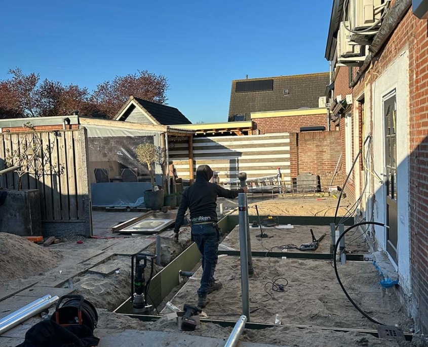 uitbouw funderen met funderingsschroef