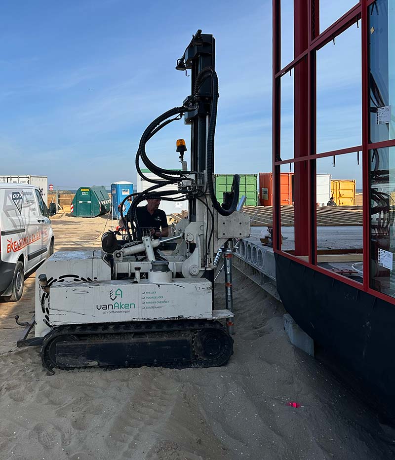 herbruikbare fundering voor strandpaviljoen - schoon te verwijderen en trillingsvrij