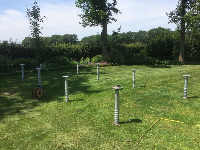 schroeffundering voor tiny house in groningen